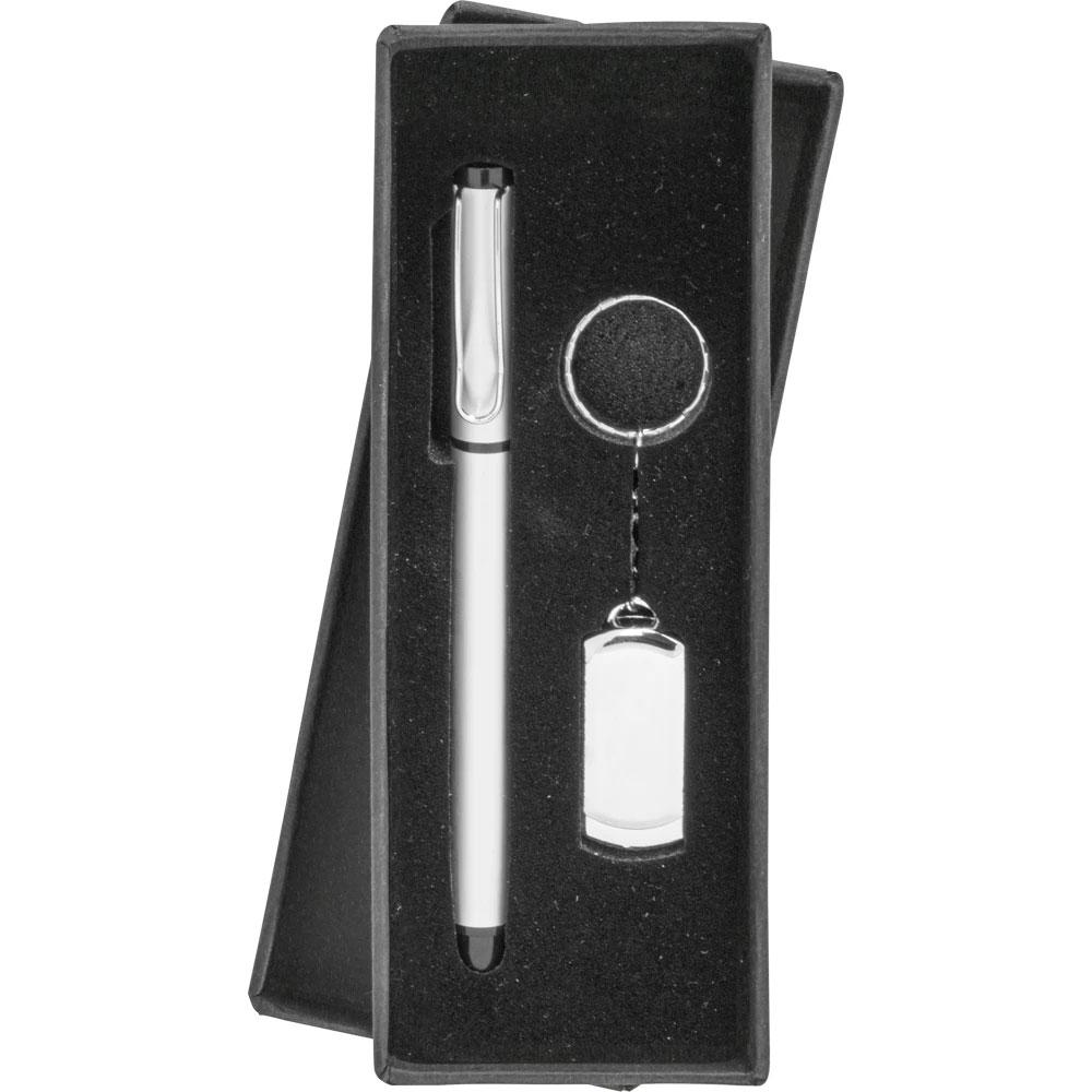 8210-16GB Metal USB Bellek ve Kalem Seti